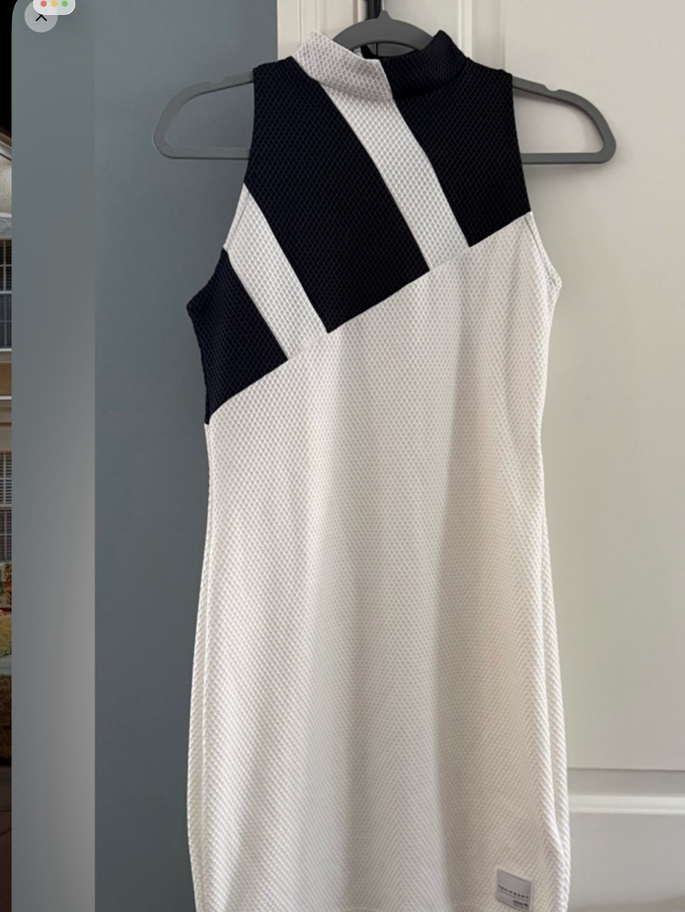 Adidas Equipment Sleeveless White and Black Geo-Panel Dress sz Medium